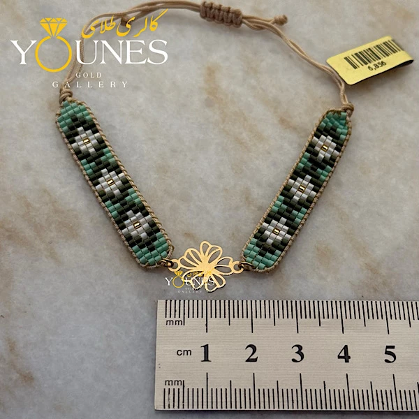 دستبند بند میوکی طرح برگ طلا